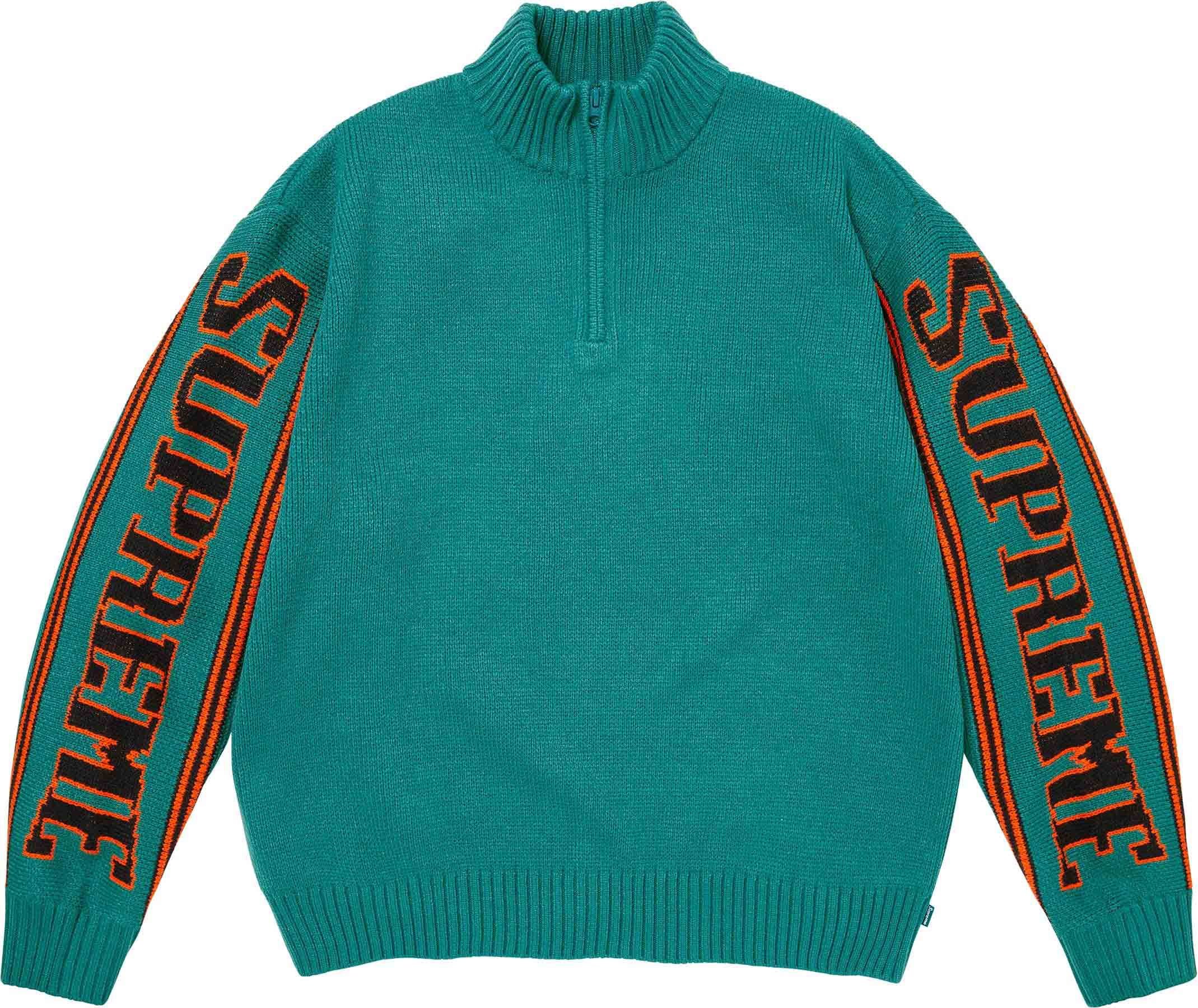 Jacquard Sleeve Half Zip Sweater view 2